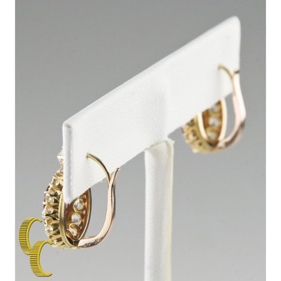 4.12 carat Unaltered Natural Ruby 18k Yellow Gold Lever-back & Diamond Earrings - Picture 6 of 6